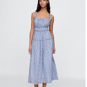 GAP x Doen Blue Floral Midi Dress